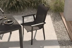 Discount BasicPlus Pro Stapelsessel, anthrazit, Aluminium/Textilene, 70 x 65 x 99 cm, stapelbar Gartenstühle & Gartensessel
