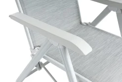 Best BASIC PLUS Relaxsessel,weiß matt/hellgrau, Alu/Outdoorgewebe, klappbar, rostfreies Material, 0301216-5200 Aluminium-Gartenmöbel