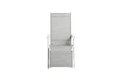 Best BASIC PLUS Relaxsessel,weiß matt/hellgrau, Alu/Outdoorgewebe, klappbar, rostfreies Material, 0301216-5200 Aluminium-Gartenmöbel