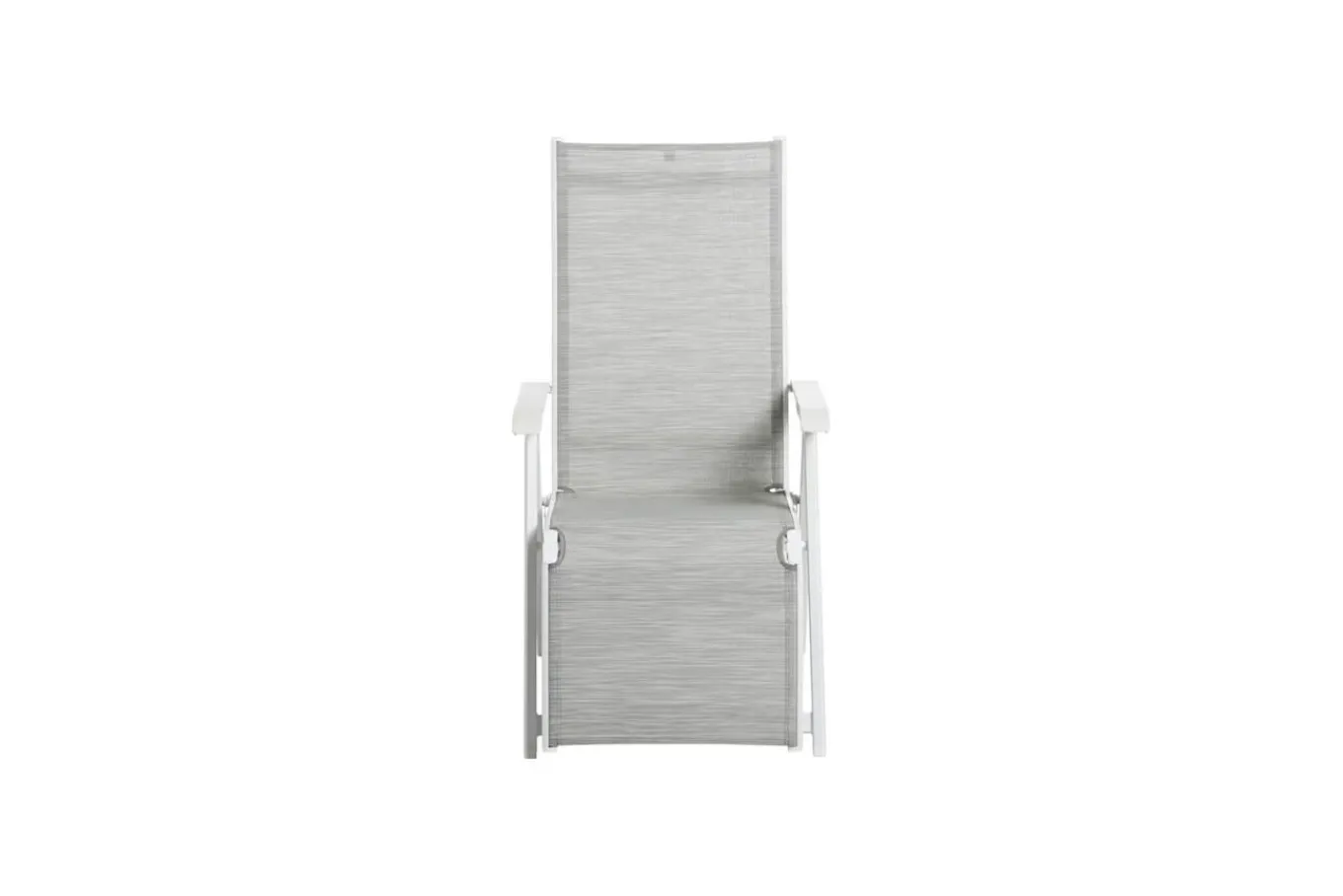 Best BASIC PLUS Relaxsessel,weiß matt/hellgrau, Alu/Outdoorgewebe, klappbar, rostfreies Material, 0301216-5200 Aluminium-Gartenmöbel