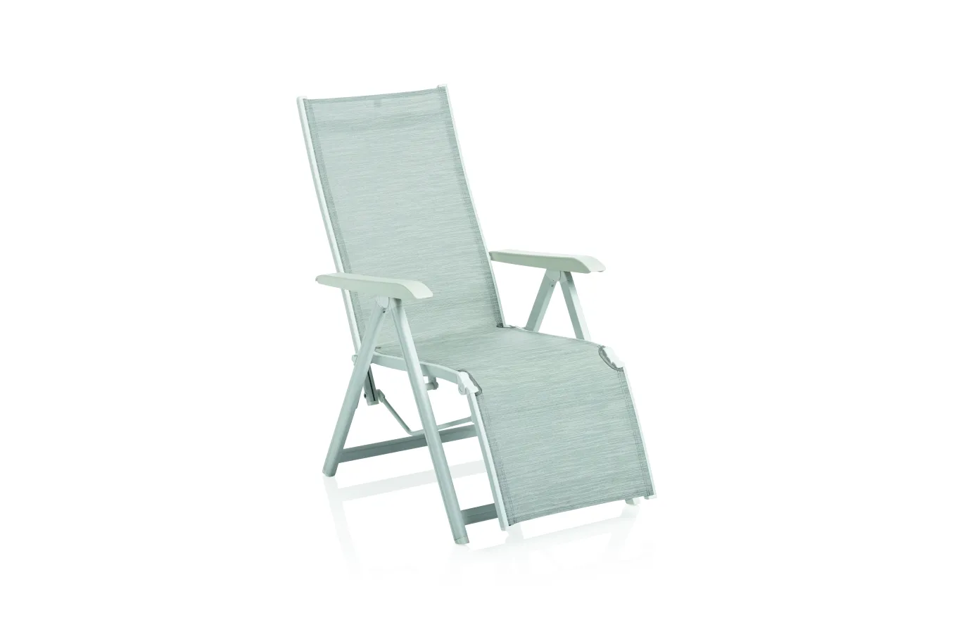 Best BASIC PLUS Relaxsessel,weiß matt/hellgrau, Alu/Outdoorgewebe, klappbar, rostfreies Material, 0301216-5200 Aluminium-Gartenmöbel
