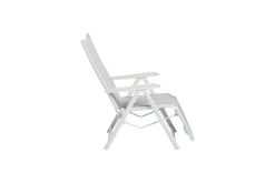 Best BASIC PLUS Relaxsessel,weiß matt/hellgrau, Alu/Outdoorgewebe, klappbar, rostfreies Material, 0301216-5200 Aluminium-Gartenmöbel