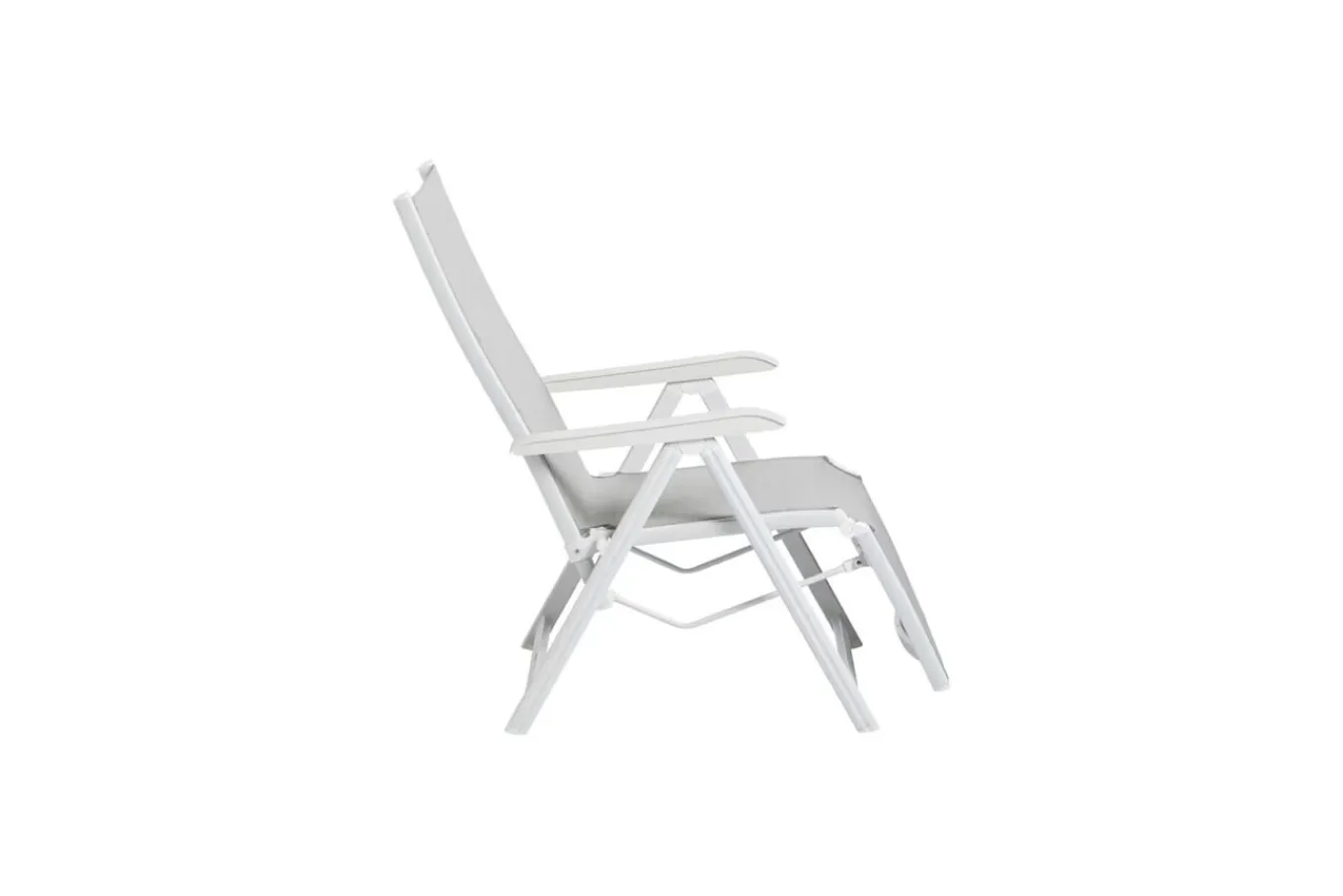 Best BASIC PLUS Relaxsessel,weiß matt/hellgrau, Alu/Outdoorgewebe, klappbar, rostfreies Material, 0301216-5200 Aluminium-Gartenmöbel
