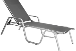 Best BasicPlus Stapelliege, silber/anthrazit, Alu/Textilene, 202 x 70 x 37,5cm, 0301214-0000 Gartenliegen