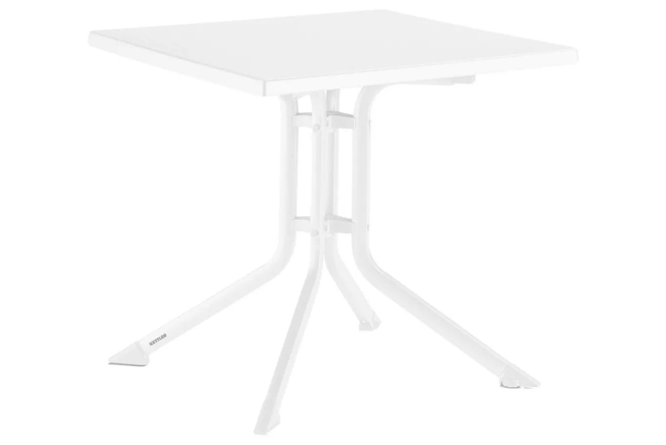 Online Boulevard/BasicPlus Balkon-Set, weiß/hellgrau, Aluminium/KETTALUX, Tisch 70 x 70 cm, 2 Klappstühle, ergonomisch Balkonmöbel-Set|Aluminium-Gartenmöbel