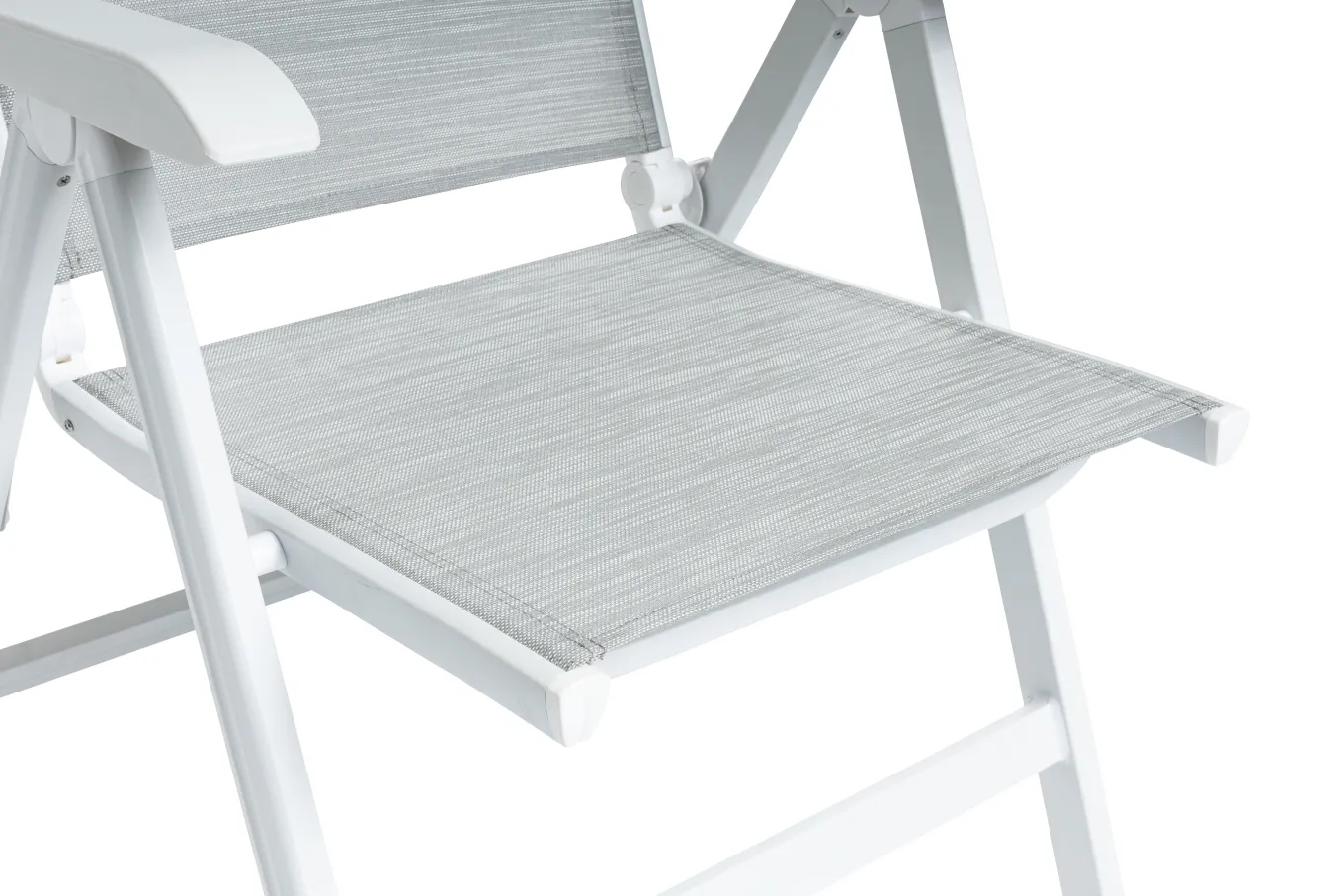 Online Boulevard/BasicPlus Balkon-Set, weiß/hellgrau, Aluminium/KETTALUX, Tisch 70 x 70 cm, 2 Klappstühle, ergonomisch Balkonmöbel-Set|Aluminium-Gartenmöbel