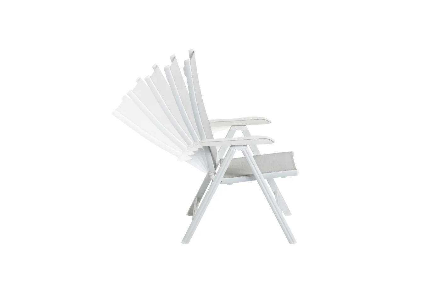 Online Boulevard/BasicPlus Balkon-Set, weiß/hellgrau, Aluminium/KETTALUX, Tisch 70 x 70 cm, 2 Klappstühle, ergonomisch Balkonmöbel-Set|Aluminium-Gartenmöbel
