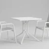 Clearance Boulevard/BasicPlus Balkon-Set, weiß/hellgrau, Aluminium/KETTALUX, Tisch 70 x 70 cm, 2 Stapelsessel, schmutzabweisend Balkonmöbel-Set|Aluminium-Gartenmöbel