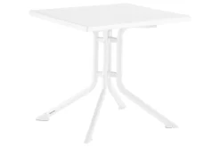 Clearance Boulevard/BasicPlus Balkon-Set, weiß/hellgrau, Aluminium/KETTALUX, Tisch 70 x 70 cm, 2 Stapelsessel, schmutzabweisend Balkonmöbel-Set|Aluminium-Gartenmöbel
