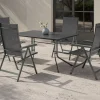 Online Boulevard/Basic Plus Gartenessgruppe, anthrazit, Aluminium/KETTALUX, Klapptisch 140 x 95 cm, 4 Klappstühle, kratzfest, witterungsbeständig Garten-Essgruppen|Aluminium-Gartenmöbel