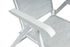 Discount Boulevard/Basic Plus Gartenessgruppe, weiß, Aluminium, Klapptisch 140 x 95 cm, 4 Klappstühle Garten-Essgruppen|Aluminium-Gartenmöbel