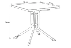 BOULEVARD Klapptisch, anthrazit, Aluminium/KETTALUX, 70 x 70 cm, schmutzabweisend, stabil Gartentische|Aluminium-Gartenmöbel
