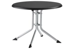 Clearance BOULEVARD Klapptisch, silber/anthrazit, Aluminium/KETTALUX, Ø 70 cm, klappbar, schmutzabweisend Gartentische|Aluminium-Gartenmöbel