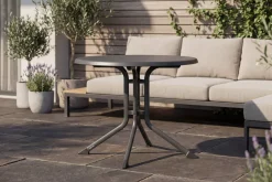 Sale BOULEVARD Klapptisch, anthrazit, Aluminium/KETTALUX, Ø 70 cm, schmutzabweisend, klappbar, rund Gartentische