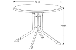 Sale BOULEVARD Klapptisch, anthrazit, Aluminium/KETTALUX, Ø 70 cm, schmutzabweisend, klappbar, rund Gartentische