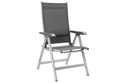 Hot Cubic/Basic Plus Garten-Essgruppe, silber/anthrazit, Alu/Textilene, Tisch 160 x 90 cm, 4 Klappstühle Garten-Essgruppen