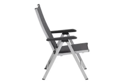 Hot Cubic/ Basic Plus Padded Garten-Essgruppe, silber/anthrazit, Alu/Textilene, Tisch 160x90 cm, 4 Stapelsessel, 2 Klappstühle, gepolstert Aluminium-Gartenmöbel