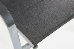 Discount Cubic/ Basic Plus Padded Garten-Essgruppe, silber/anthrazit, Alu/Textilene, Tisch 160x90 cm, 4 Stapelsessel Garten-Essgruppen