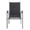 Best Cubic/ Basic Plus Padded Garten-Essgruppe, silber/anthrazit, Alu/Textilene, Tisch 160x90 cm, 6 Stapelsessel Garten-Essgruppen