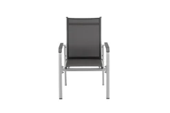 Clearance Esstischgruppe, silber/anthrazit, Kettalux-Plus Dining-Tisch 160x95cm, 6 Stapelsessel BasicPlus Garten-Essgruppen|Aluminium-Gartenmöbel