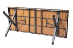 Best Exklusivmodell BasicPlus Pro, Garten-Essgruppe mit LED-Beleuchtung, anthrazit/natur, Alu/Holzimitat, 240 x 100 cm, 4 Klappstühle Garten-Essgruppen