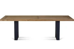 Clearance Garten-Essgruppe, anthrazit/natur, Alu/Teak, Tisch ca. 220 x 100 cm, wetterfest, pflegeleicht, robust, 6 Klappstühle Garten-Essgruppen|Aluminium-Gartenmöbel