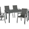 Clearance Garten-Essgruppe, anthrazit, Kettalux-Plus Tisch 160x95cm, 4 Stapel-, 2 Klappstühle Altura Garten-Essgruppen|Aluminium-Gartenmöbel