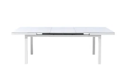Best Garten-Essgruppe, hellgrau/weiß, Aluminium/Outdoorgewebe, Ausziehbar 180/240 x 100 cm, 8 Klappstühle Garten-Essgruppen|Aluminium-Gartenmöbel