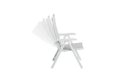 Best Garten-Essgruppe, hellgrau/weiß, Aluminium/Outdoorgewebe, Ausziehbar 180/240 x 100 cm, 8 Klappstühle Garten-Essgruppen|Aluminium-Gartenmöbel