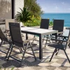 Hot Garten-Essgruppe mit 6 Stühlen, anthrazit/weiß, Alu/Textilene, ausziehbar & klappbar, robust & witterungsbeständig Garten-Essgruppen|Aluminium-Gartenmöbel