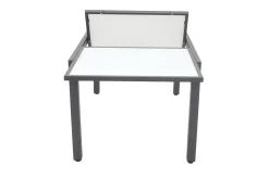 Hot Garten-Essgruppe mit 6 Stühlen, anthrazit/weiß, Alu/Textilene, ausziehbar & klappbar, robust & witterungsbeständig Garten-Essgruppen|Aluminium-Gartenmöbel