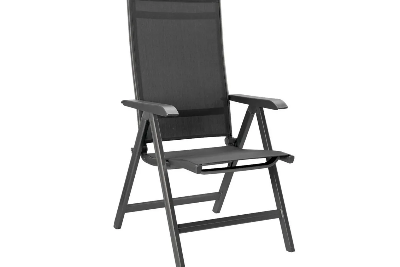 New Garten-Essgruppe mit LED-Beleuchtung, anthrazit/natur, Aluminium/Holzimitat/Textilene, 240 x 100 cm Tisch, 6 Klappstühle Garten-Essgruppen|Aluminium-Gartenmöbel