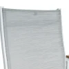 Clearance Garten-Essgruppe mit 6 Stapelstühlen, weiß/hellgrau, Alu/Textilene, Ausziehtisch mit Glasplatte 180/240 x 100 cm Garten-Essgruppen|Aluminium-Gartenmöbel