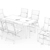 Best KETTLER Garten-Essgruppe, silber/anthrazit, Alu/Textilene/, Tisch 180/240 x 100 cm, 6 Klappstühle, inkl. Auflagen Garten-Essgruppen