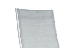 Best Garten-Essgruppe, weiß matt/hellgrau, Aluminium/Glas/Outdoorgewebe, Ausziehtisch 180/240 x 100 cm, 6 Klappstühle Garten-Essgruppen|Aluminium-Gartenmöbel