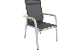 Sale Granada Garten-Essgruppe, 8 Personen, ausziehbarer Tisch 180–240 cm, Aluminium/Textilene, Teak FSC®-zertifiziert Garten-Essgruppen