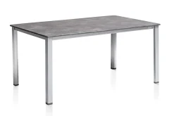 Best Granada Garten-Essgruppe, silber/anthrazit, Alu, Tisch 160x90, 6 Klappstühle Garten-Essgruppen|Aluminium-Gartenmöbel