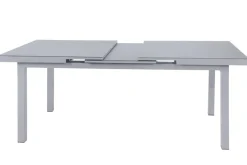 Online Granada Garten-Essgruppe, silber, Alu/Textilene, Tisch 180/240x100cm, 8 Klappstühle Garten-Essgruppen
