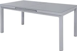 New Granada Garten-Essgruppe, silber, Alu/Textilene, Tisch 180/240x100cm, 6 Klappstühle Garten-Essgruppen