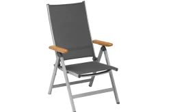 Clearance Granada Garten-Essgruppe, silber/anthrazit, Alu/Spraystone/Textil, 160 x 95 cm, 4 Klappstühle Garten-Essgruppen|Aluminium-Gartenmöbel