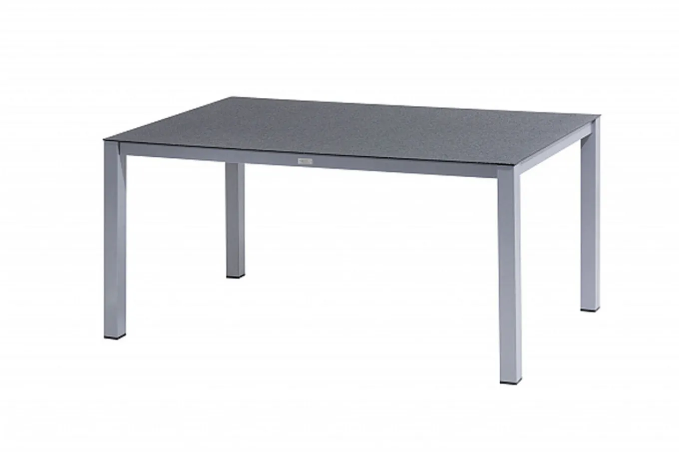 Clearance Granada Garten-Essgruppe, silber/anthrazit, Alu/Spraystone/Textil, 160 x 95 cm, 4 Klappstühle Garten-Essgruppen|Aluminium-Gartenmöbel