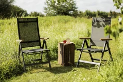 Hot Granada Garten-Essgruppe, Anthrazit, Alu/Spraystone, Tisch 160x95 cm, 6x Klappstühle Garten-Essgruppen