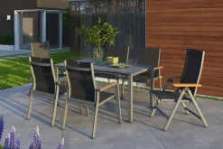 Outlet Granada Klappstuhl, silber/anthrazit, Alu/Textilene, 0301201-0100 Gartenstühle & Gartensessel