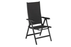 Discount KETTALUX-PLUS/Basic Plus Padded Sitzgruppe, anthrazit, Alu/Textilene, Tisch 160x95 cm, 4 Klappstühle Aluminium-Gartenmöbel