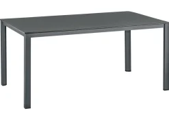 Clearance KETTALUX-PLUS/Basic Plus Padded Sitzgruppe, anthrazit, Alu/Textilene, Tisch 160x95 cm, 6 Personen, gepolsterte Sitz - und Rückenfläche Garten-Essgruppen|Aluminium-Gartenmöbel