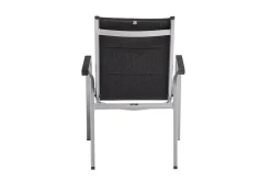 Outlet KETTALUX-PLUS/Basic Plus Padded Sitzgruppe, silber/anthrazit/grau, Alu/Textilene, 160x95 cm,6 Stapelsessel, gepolsterte Sitz - und Rückenfläche Garten-Essgruppen|Aluminium-Gartenmöbel