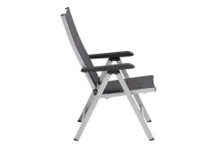 Outlet KETTALUX-PLUS/Basic Plus Padded Sitzgruppe, silber/anthrazit, Alu/Textilene, Tisch 160x95 cm,4 Klappstühle Garten-Essgruppen|Aluminium-Gartenmöbel