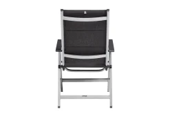Outlet KETTALUX-PLUS/Basic Plus Padded Sitzgruppe, silber/anthrazit, Alu/Textilene, Tisch 160x95 cm,4 Klappstühle Garten-Essgruppen|Aluminium-Gartenmöbel