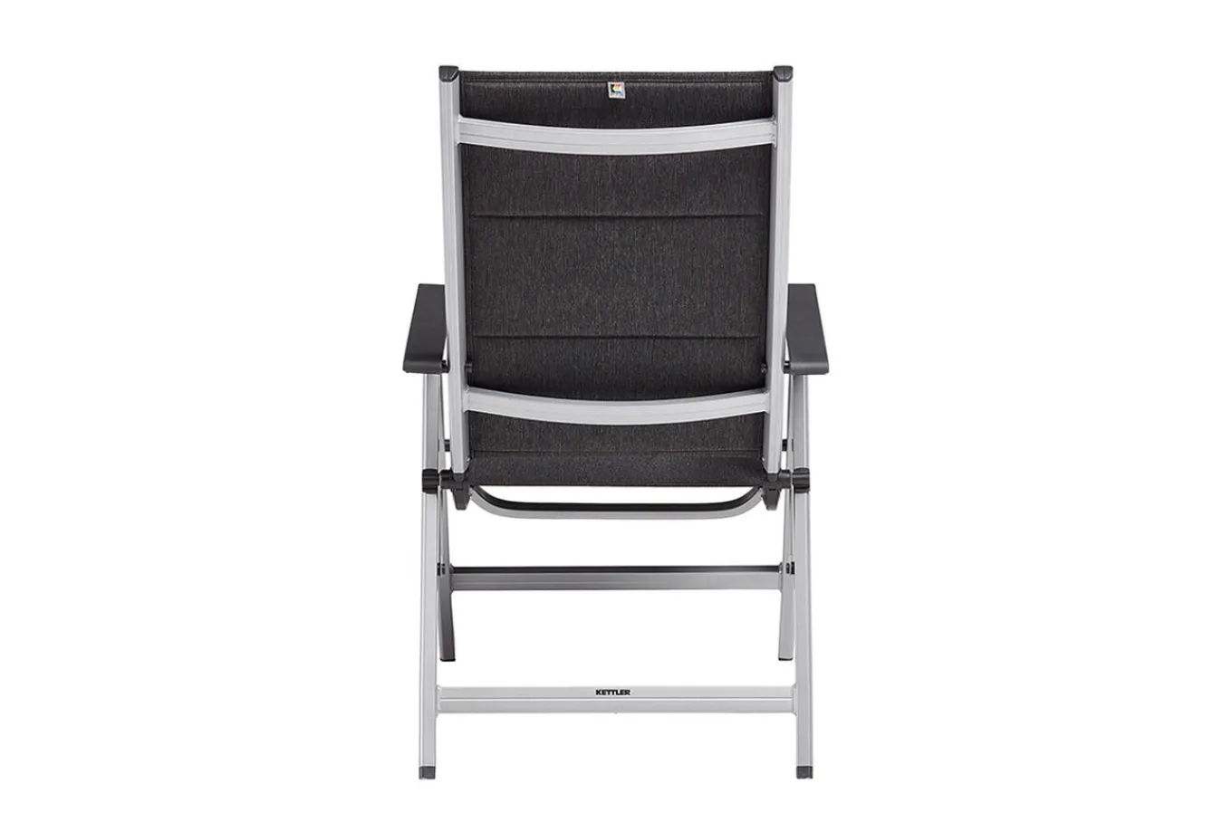 Outlet KETTALUX-PLUS/Basic Plus Padded Sitzgruppe, silber/anthrazit, Alu/Textilene, Tisch 160x95 cm,4 Klappstühle Garten-Essgruppen|Aluminium-Gartenmöbel