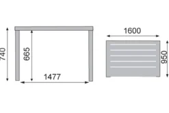 Outlet Kettalux-Plus Dining-Tisch, silber/anthrazit, Alu, 160x95cm, 0301821-0000 Gartentische|Aluminium-Gartenmöbel